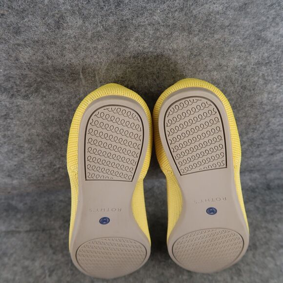 Rothy's Shoes Womens 8 Ballet Flat The Point Slip On Yellow Classic Comfort Knit - Picture 11 of 16